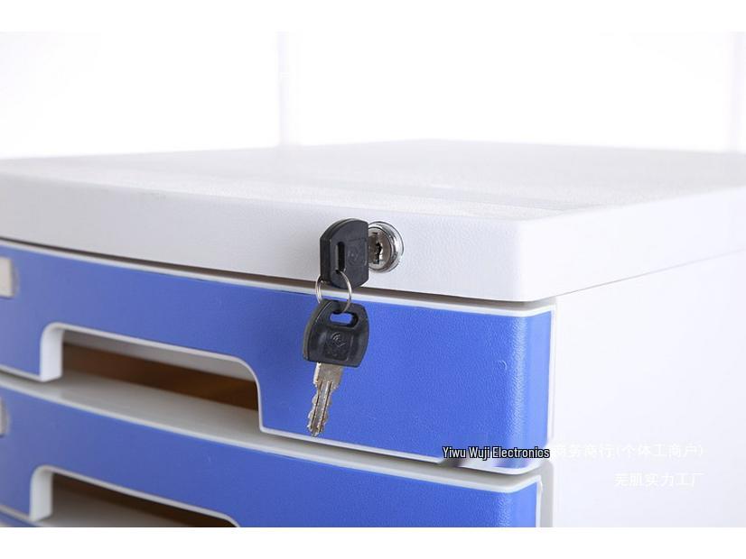 4-Drawer Lockable Plastic Office File Cabinet, Thickened Storage Box