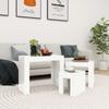  Sliding Tables, 3 Pcs., White Gloss