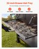 Charcoal Grill, 0.5 m² Large Charcoal Barbecue Grill with 2 Liftable Charcoal Trays & Folding Side Tables, High-Temp Powder-Coated Steel BBQ Cooking