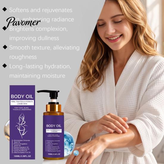 Non Greasy Body Moisturizer Firming Oil, Hydrating Nourishing Oil for Dry Skin, 100ml Lightweight Fine Lines Moisturizer, Care Treatment And