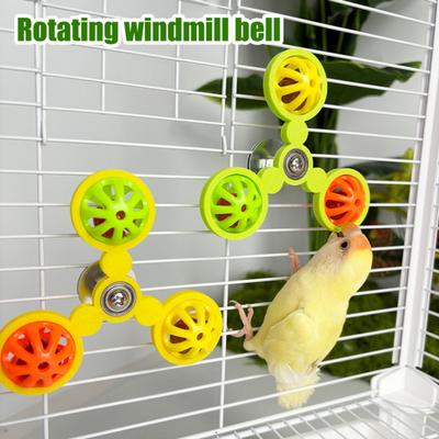 Birds Spinner Rattle Toy Interactive Spinner Parrot Toy Wheel Chewing Exercise Cockatiel Birdcage Enrichment Toy for Conures Budgies