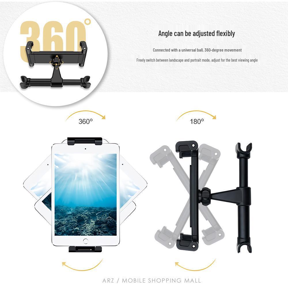 Car Rear Seat Headrest Mount: Multifunctional Tablet & Phone Holder with Back Cushion