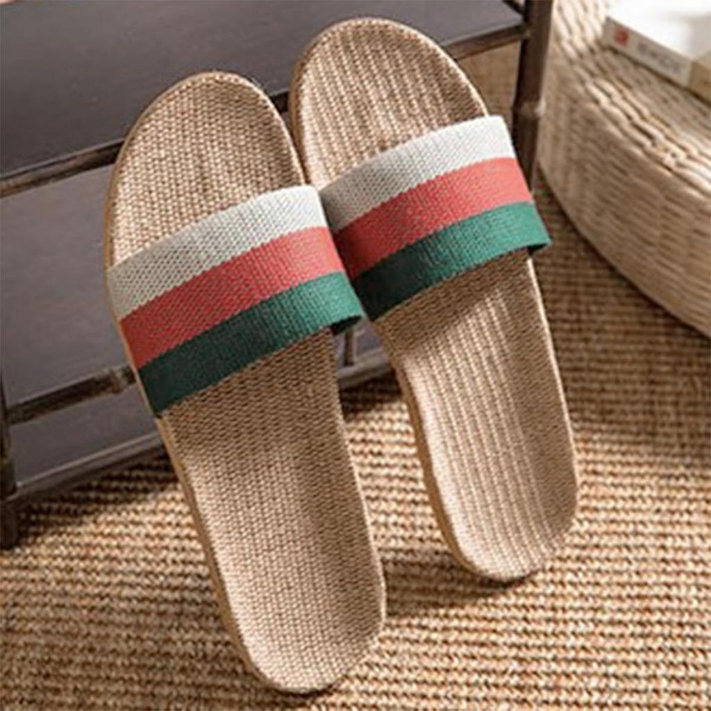 KASSAI Linen Slippers of 4 Size (Set Men's Colors, 27.0 cm)