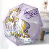 Unicorn Rainbow Magic Sticker Decal for Kids Room Laptop Phone Tablet Car Decoration Umbrella, Portable 3 Fold Compact Umbrella for Men & Women,S182