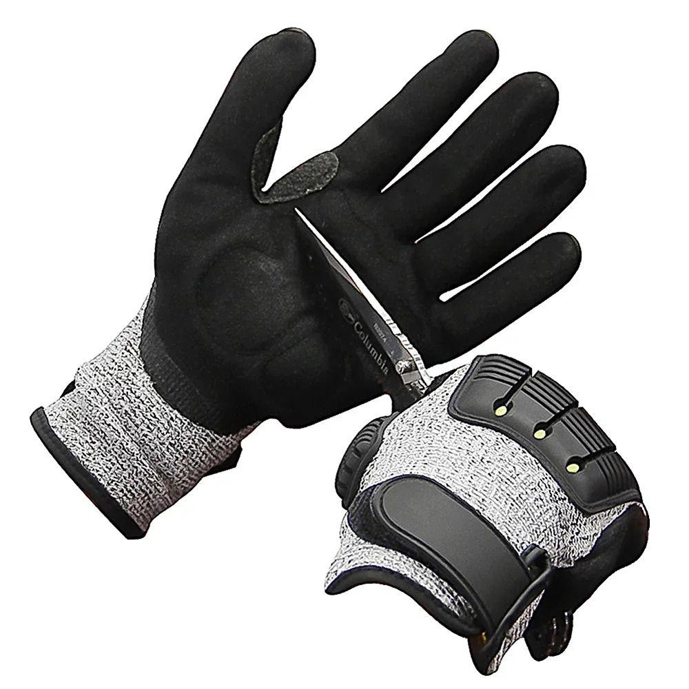 1Pair Anti-vibration Protection Working Gloves Anti-smashing Outdoor Rescue Anti-collision Gloves Level 5 Anti-cut S/M/L/XL/2XL