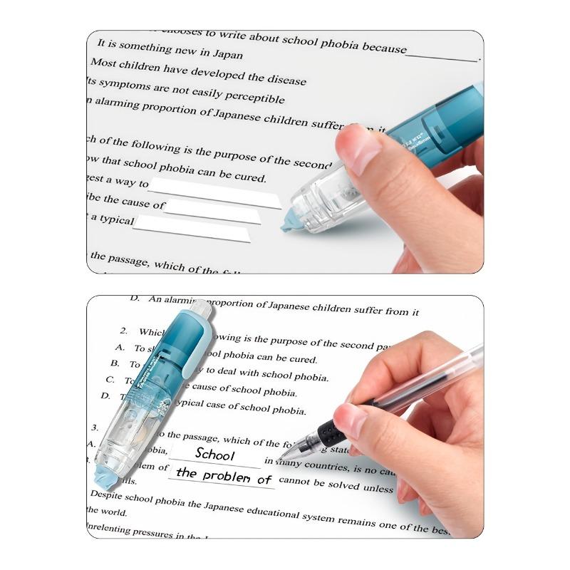 New for Summer - Retractable White Correction Tape, Cute Pen-Shaped Applicator for Easy Use, Instantly Correct Mistakes