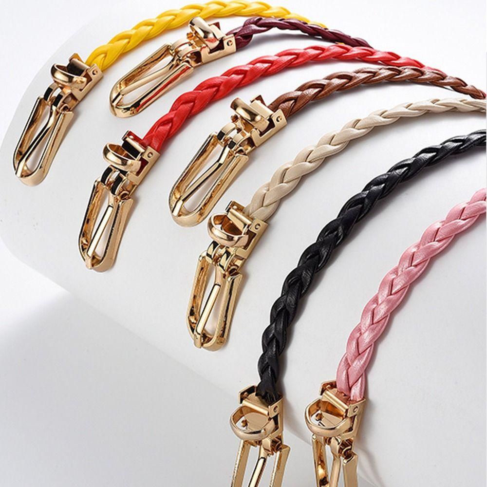 Waist Belt Weave Belt Jeans Decor PU Leather Waistband Sweet Thin Belt  Trouser Decoration