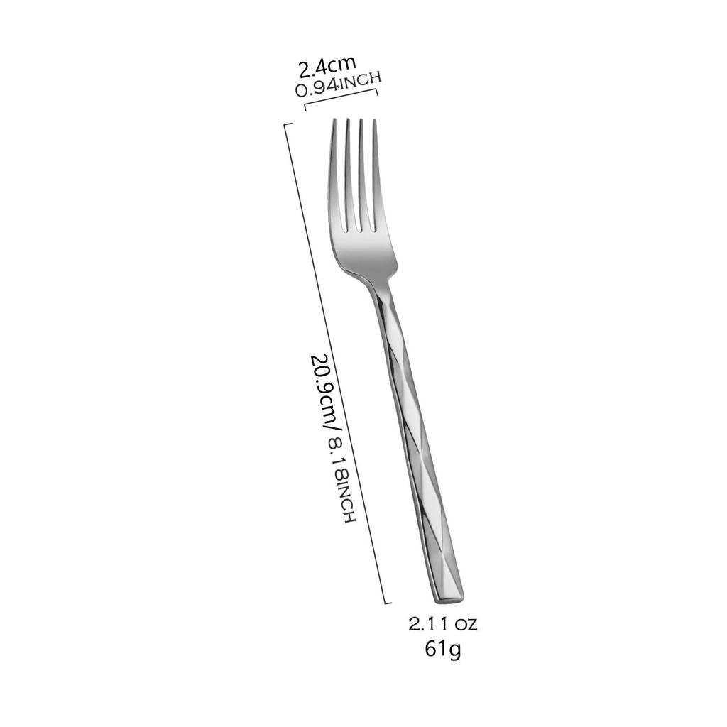 304Dinner set stainless steel with diamond design, covered with square shank, fork Simple, knife, spoon, fork, tea sets dining