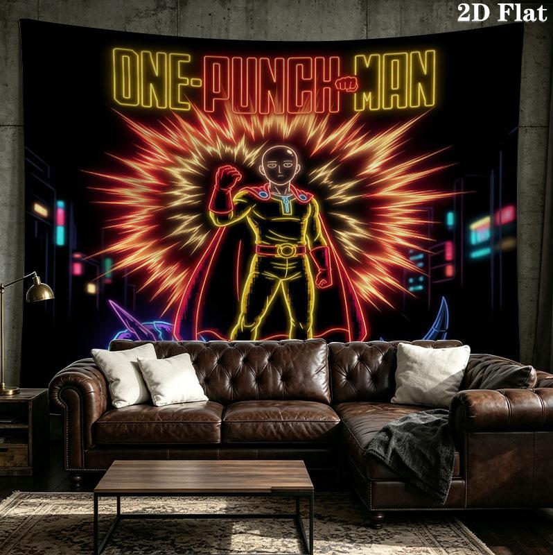 Onepunch Man Wandteppich Ästhetisches Wandbehang Gedruckter Stoffdecke Dekorative Wandteppiche Für Schlafzimmer Wohnzimmer Heimdekoration