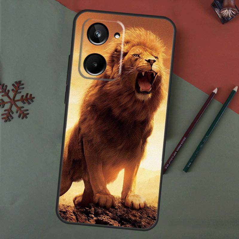 Roaring Lion Case For Realme C61 C53 C55 C33 C63 C51 C65 C67 C71 C75 11 12 13 14 15 Pro Plus GT6 GT7 Pro
