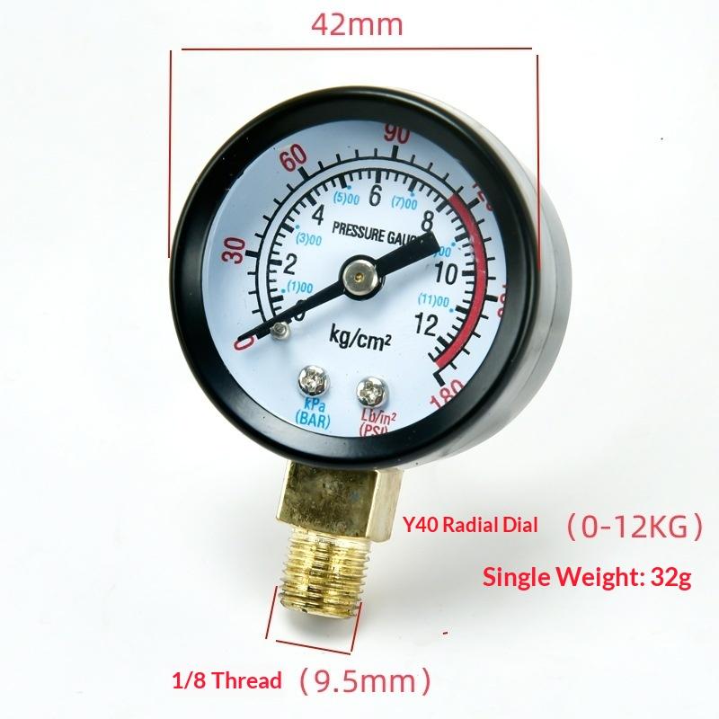1Pcs Metal 0-25Bar 0-10Bar 0-12Bar Hydraulic Fluid Measuring Instrument Air Compressor Pressure Gauge DIY Accessories