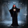 170 cm Halloween Animierte Sensenmann-Dekoration mit Ton- und Berührungsaktivierung, Leuchtende Augen und Brust
