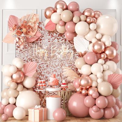 94Pcs Blush Pink Balloon Arch Kit, Rose Gold Sand White Baby Shower Birthday Wedding Valentine's Day Bridal Shower  Decoration
