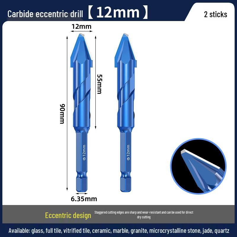 Blue Victory Super Hard Angled Tile and Concrete Drill Bit Set