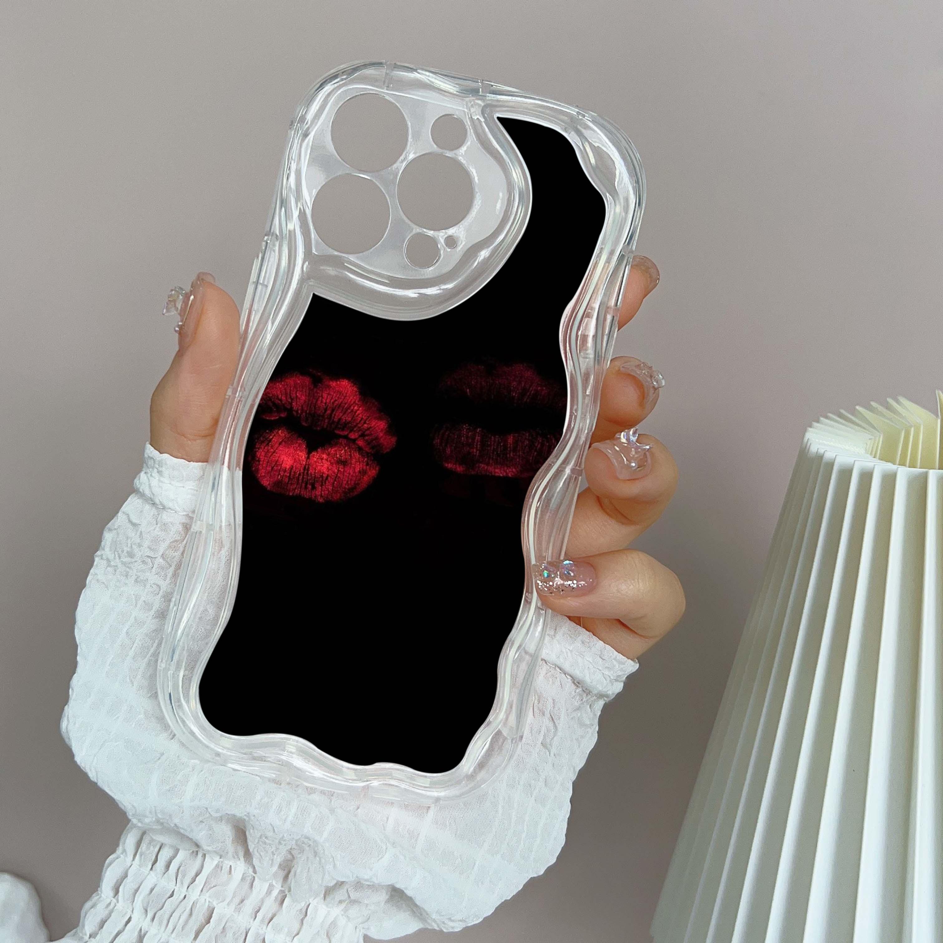 

LZ22 Lips Kiss цифровой дизайн, прозрачные мягкие волнистые чехлы для телефонов для iPhone 15 13 Pro Max 12 mini 14 8 Plus XS Max XR 6, защитная задняя крышка for iPhone 15 Plus