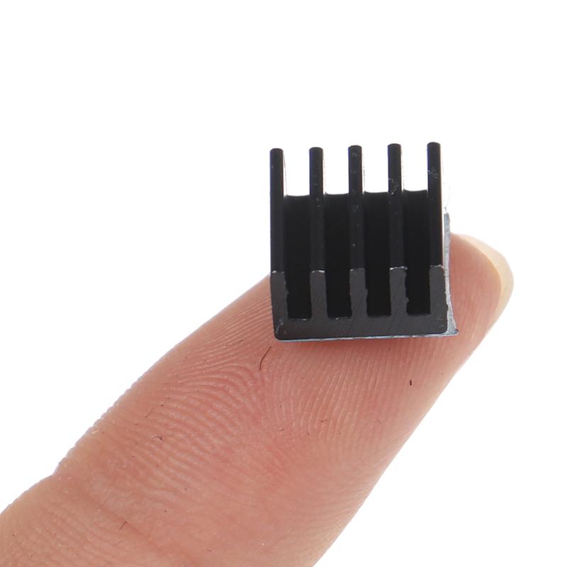 10Pcs  8.8X8.8X5Mm Black Aluminum Heatsink Cooling Radiator With Thermal Pad