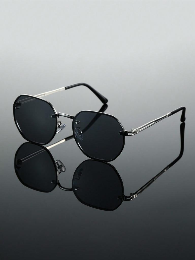 1PC Fashion Geometric Metal Oversized Frame Men Sunglasses For Women Outdoor Daily Life Shades Eyewear Accessories.