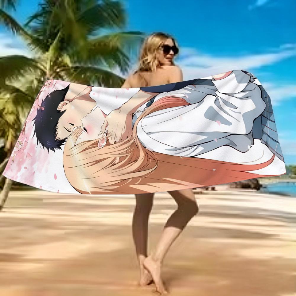 Youth Romance Anime M-My Dress Up Darling Towel Microfiber soft Beach Towel for Travel Fitness Sauna Bathing Camping