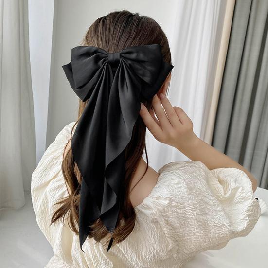 Hairpin Bright Color Large Bow Decor Hair Clip Women Lightweight Hair Accessories Daily Party Wedding Use