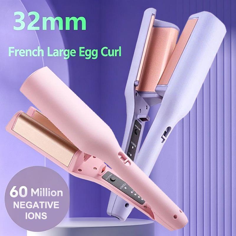 32mm French Large Egg Curl Hair Curler Fast Heating User Friendly Styling Tool for Novice Home Use