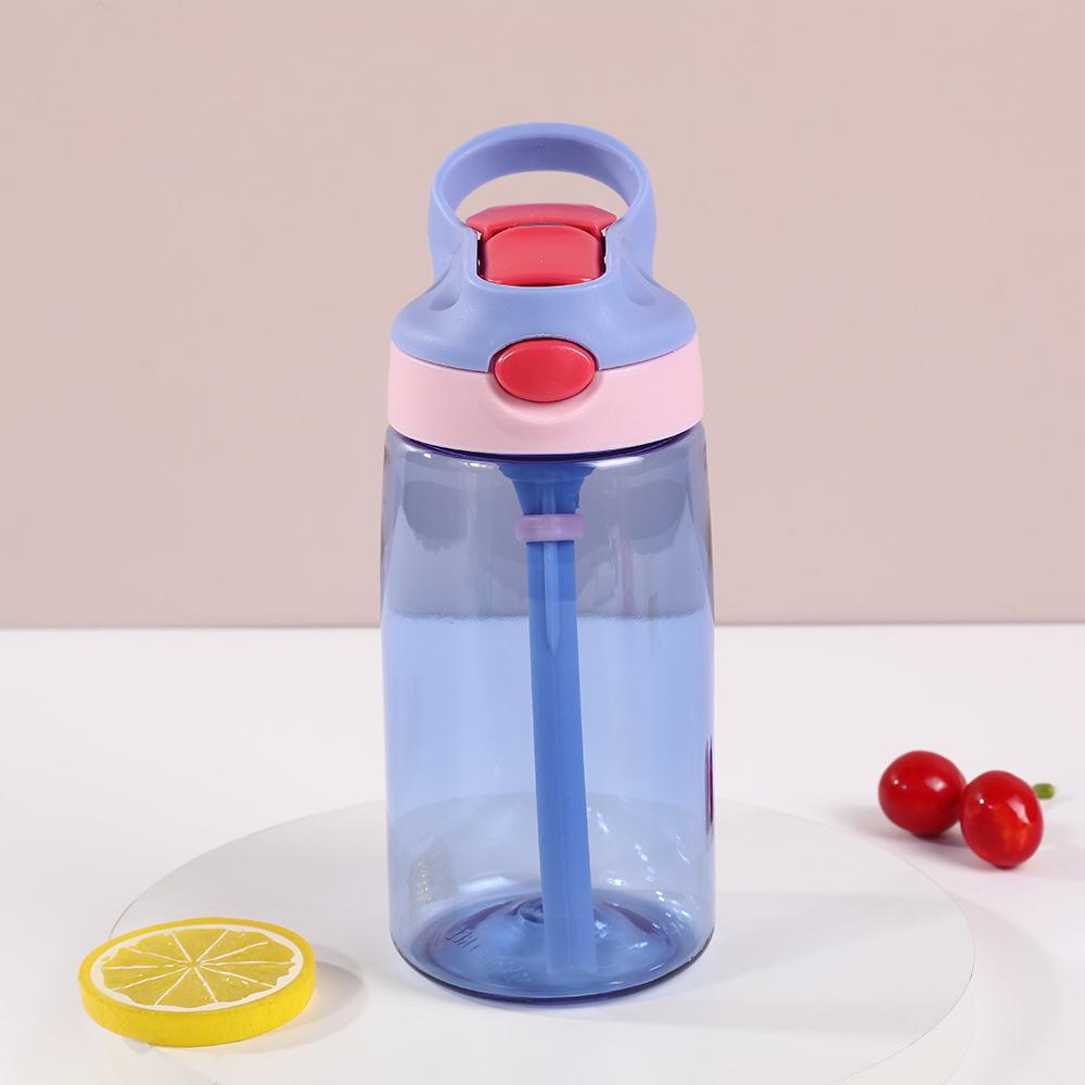 Kids' Transparent Cartoon Water Cup with Sleeve and Straw - Portable and Cute Duckbill Student Design