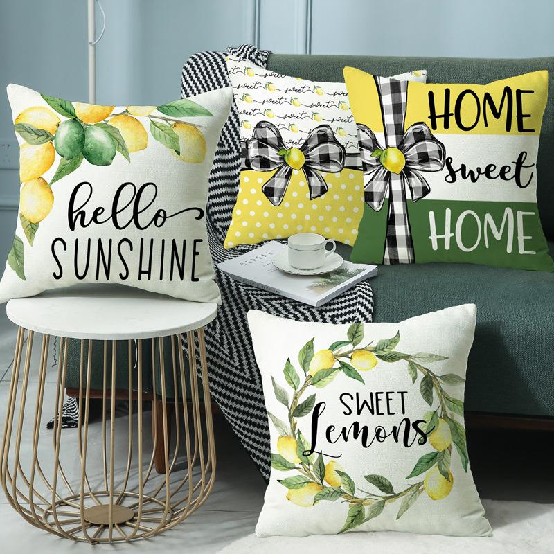 New Modern Simple Summer Lemon Decorative Pillow Nordic Ins Sofa Bedside Living Room Fruit Pillow Cushion