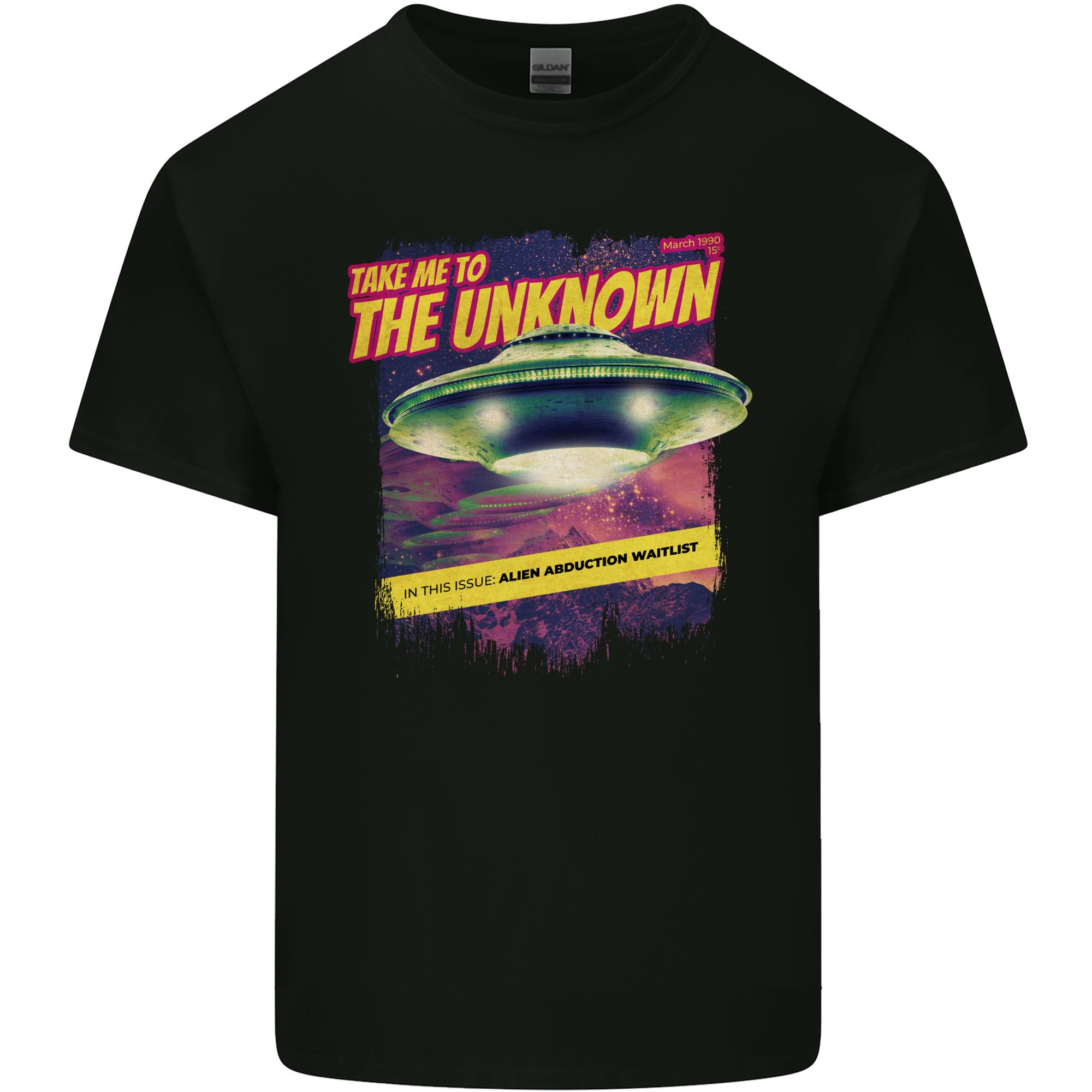 Take Me to the Unknown Alien UFO Unisexs Light Cotton TShirt S