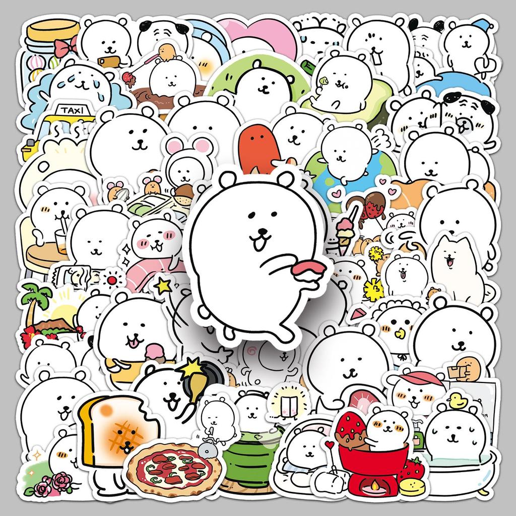 50-Pack Chiikawa Bear Stickers: Cute, Waterproof Cartoon Decorations for Phones & Computers