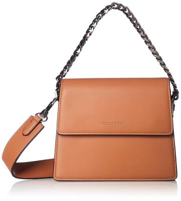 Fanuel Women's Mini Shoulder Bag, 2-Way, Thick Strap, Chain Bag, OutingTravel, 1207 Brown