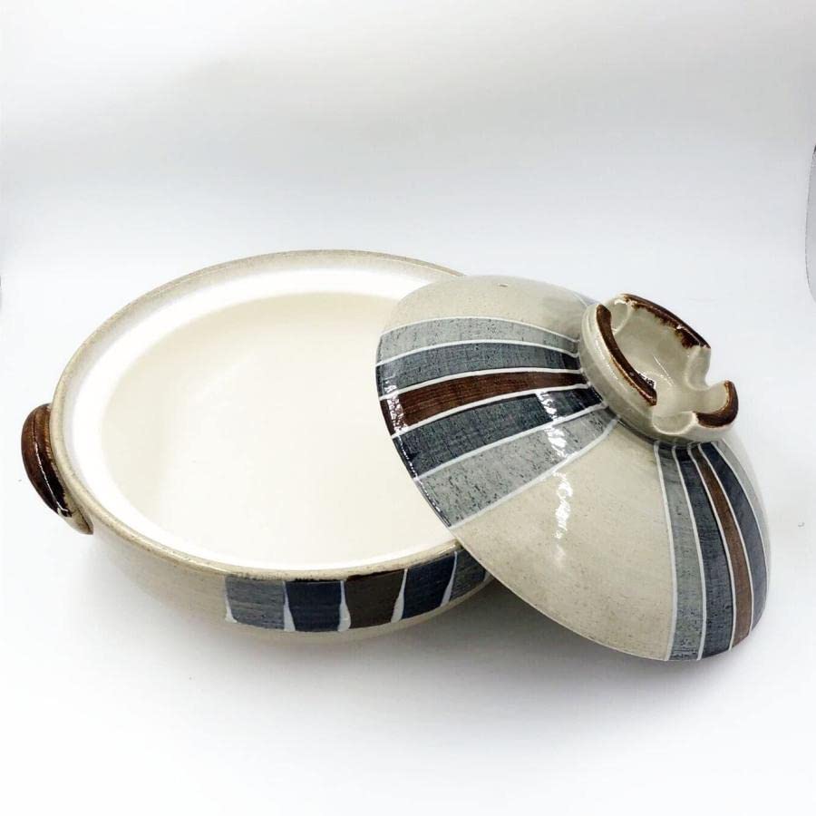 Banko ware earthenware pot, Ichijin Tokusa, Misuzu Pottery, Made in Japan, Direct-heat cooking pot (Size 7)