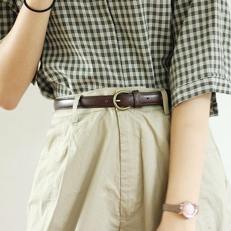 Black Womens Sleek Simple Thin Waist Belt With Classic Buckle Options For Versatility