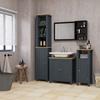 Under-Sink Cabinet In Chipboard and MDF with 2 Doors and Adjustable Internal Shelf, 60x30x60 Cm, Grey