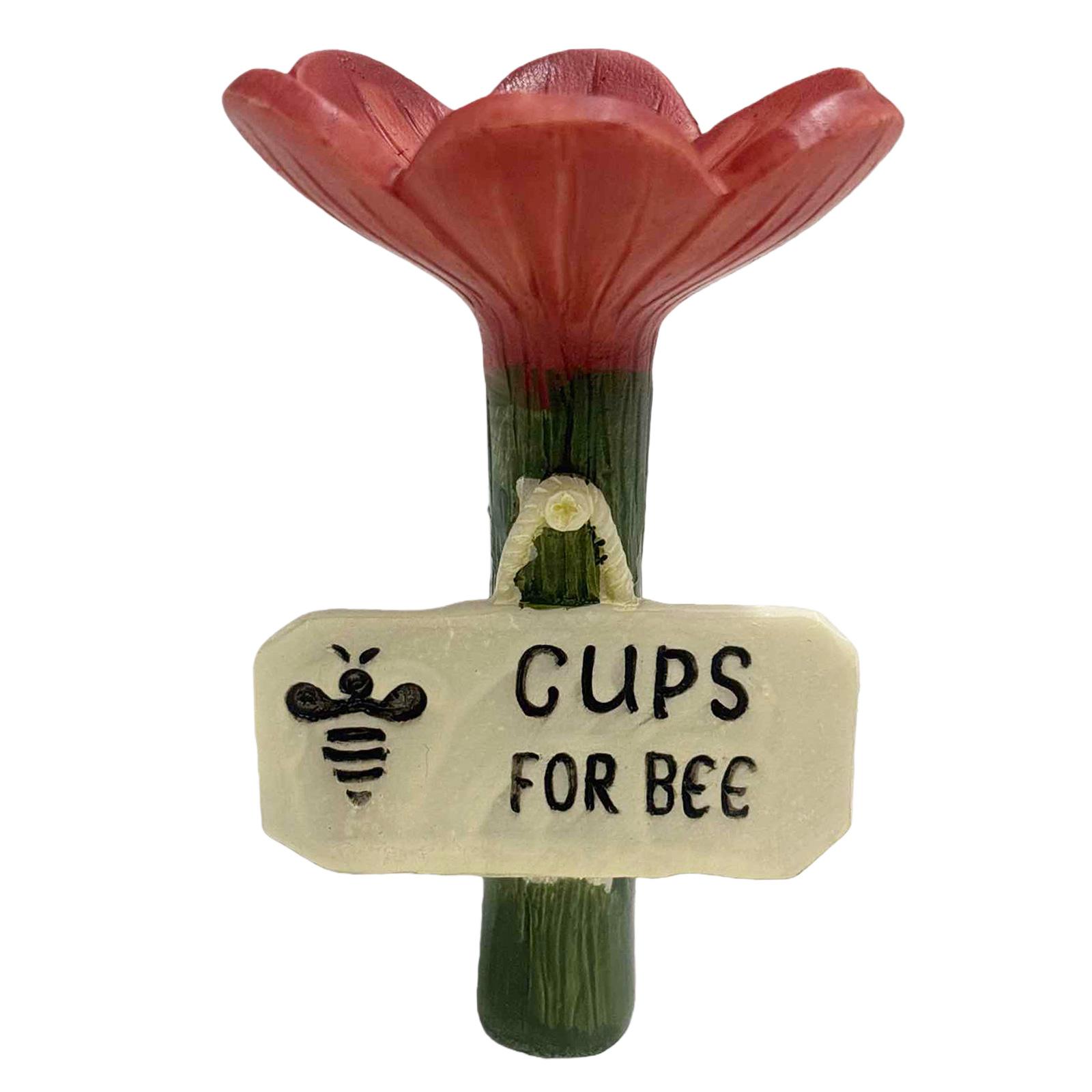 Resin Bee Bath with Flower Design Butterfly Bee Bath Bowl for Thirsty Pollinators Insects for Outdoor Garden Yard Decor красный