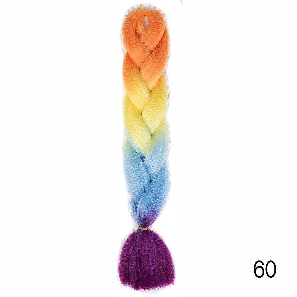 

24 дюйма Синтетичне волосся для плетіння коси Ombre, 100 г/упаковка Jumbo Braid Box Braids Hair Extensions 60