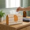 2D Flat 1pc Minimalist Cute Illustration Tissue Box Multifunctional, Popsicle Stripe Pastel Playful Suitable for Home, Parties, And Car Decoration. Th