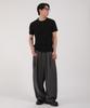T-shirt a maniche corte con scollo Henley a coste Dibellobeu_Nero