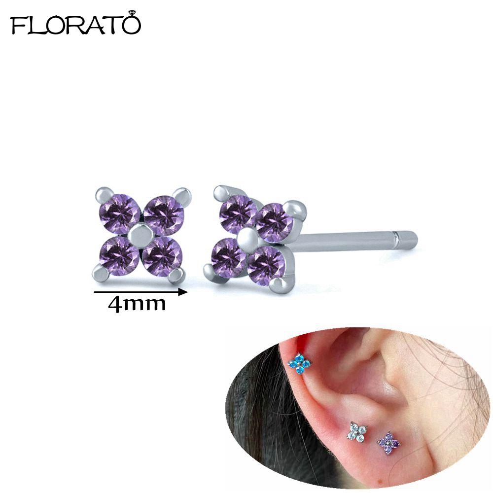 925 Silver Needle Elegant Purple Earrings Exquisite Small Hoop Earrings for Women Fashion Puncture Jewelry Accessories