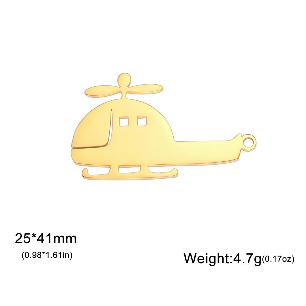 Teamer Cute Helicopter Charm Stainless Steel Airplane Motorbike Vehicle Pendant for Jewelry Making Creative DIY Wholesale