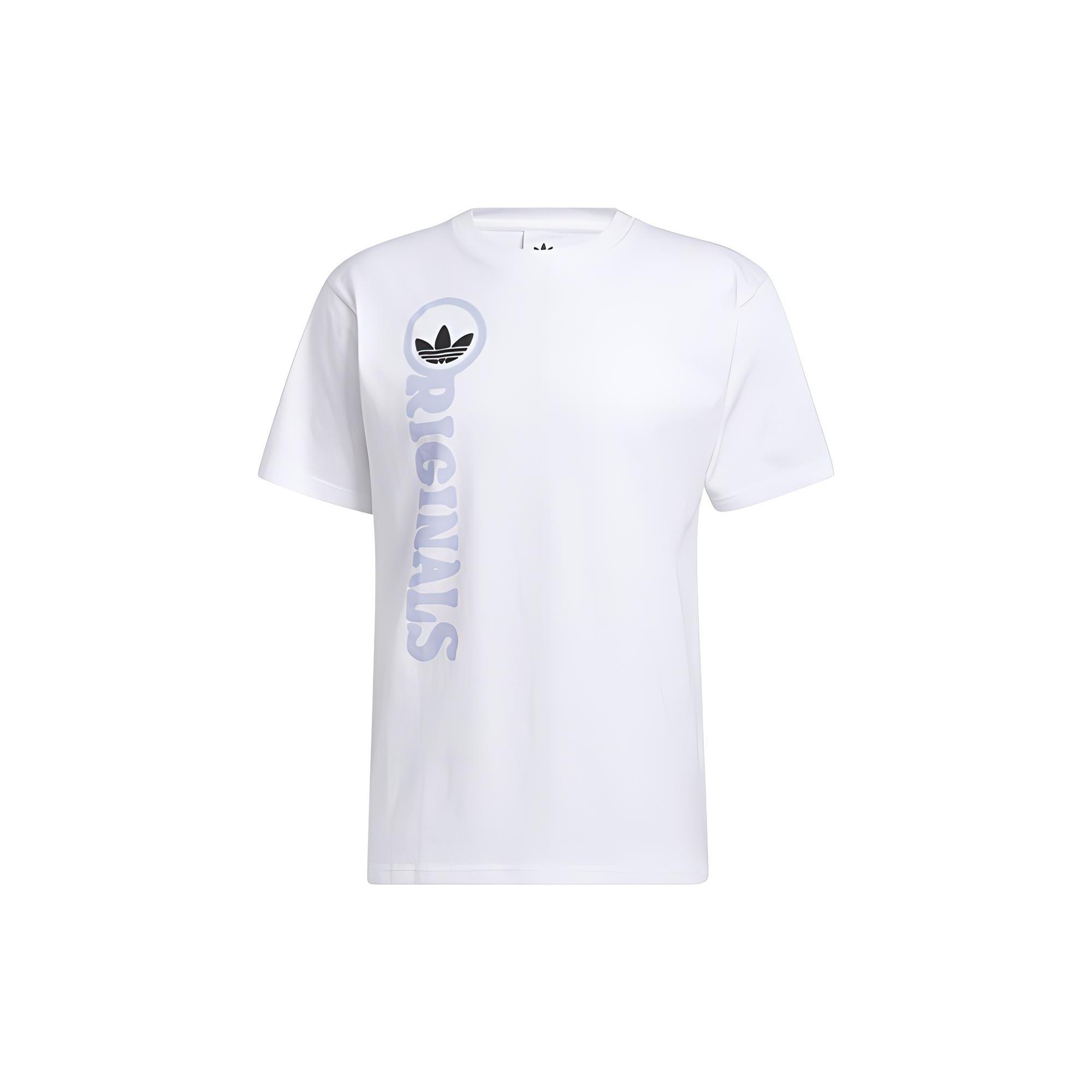 adidas originals Logo Printing Sports Round Neck Short Sleeve White Men s H32308 XL