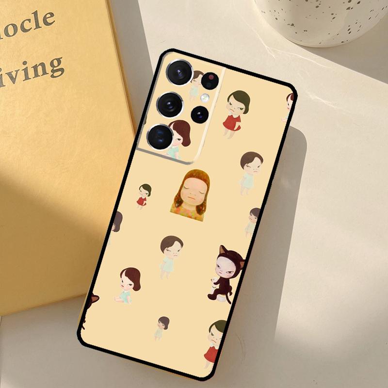 Japan Yoshimoto nara Cartoon Girl Phone Case For Samsung Galaxy S23 S20 S21 S22 S24 S25 Ultra S9 S10 Plus S25 FE Cover Shell