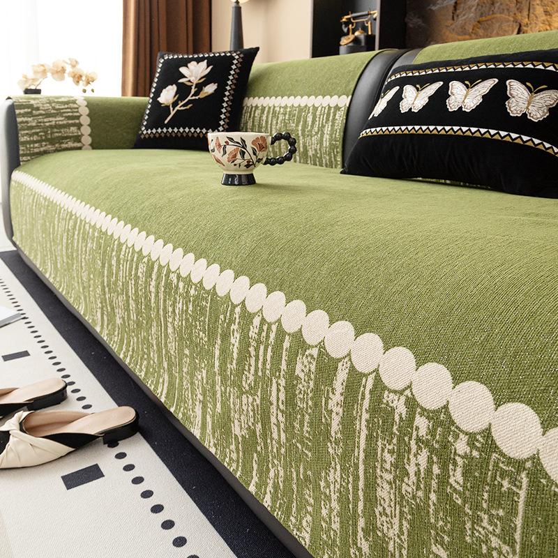 

Premium Sense Medieval Sofa Cushion New Four-Season Universal Light Luxury Seat Cushion Fixed Non-Slip Cover Cover Cloth 70*70cm