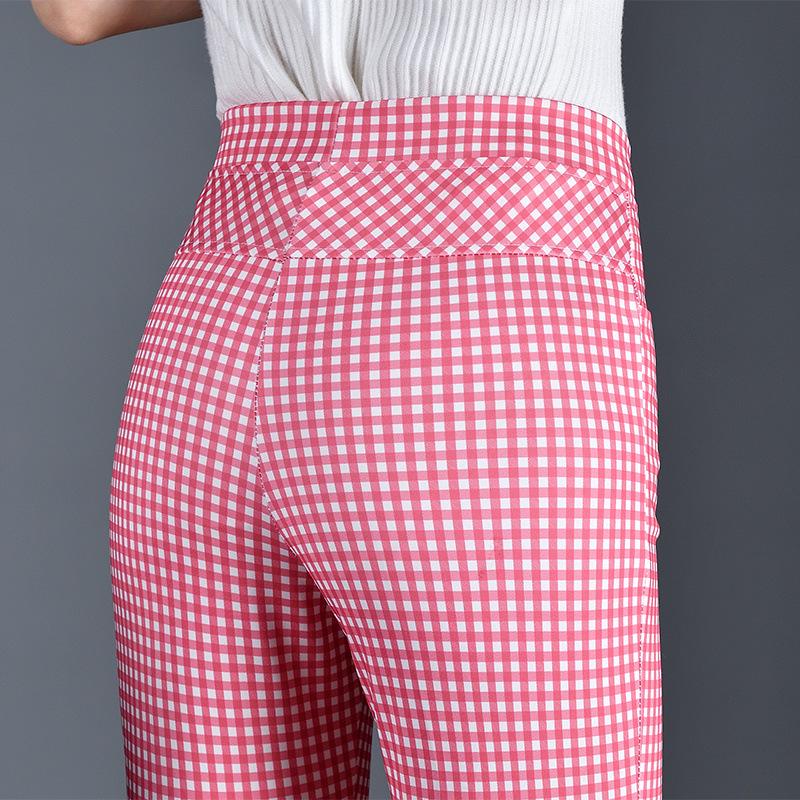 

Plaid Micro-Flare Pants - 2025 Summer Fashion, Slimming & Flattering, Versatile, Elastic Women s Long Pants 2XL under 65 kg