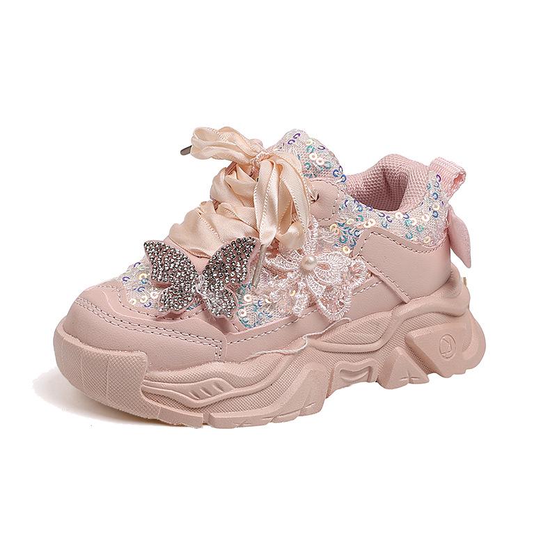 Girls' Bowknot Soft Sole Non-Slip Sneakers for Ages 1-6 - Breathable and Versatile