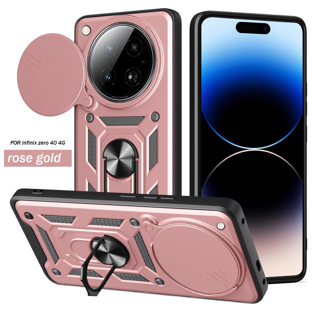 For Infinix Zero 40 4G Case Infinix Zero 40 5G Cover Magnetic Ring Holder Armor Phone Case Slide Camera Protect Back Cover