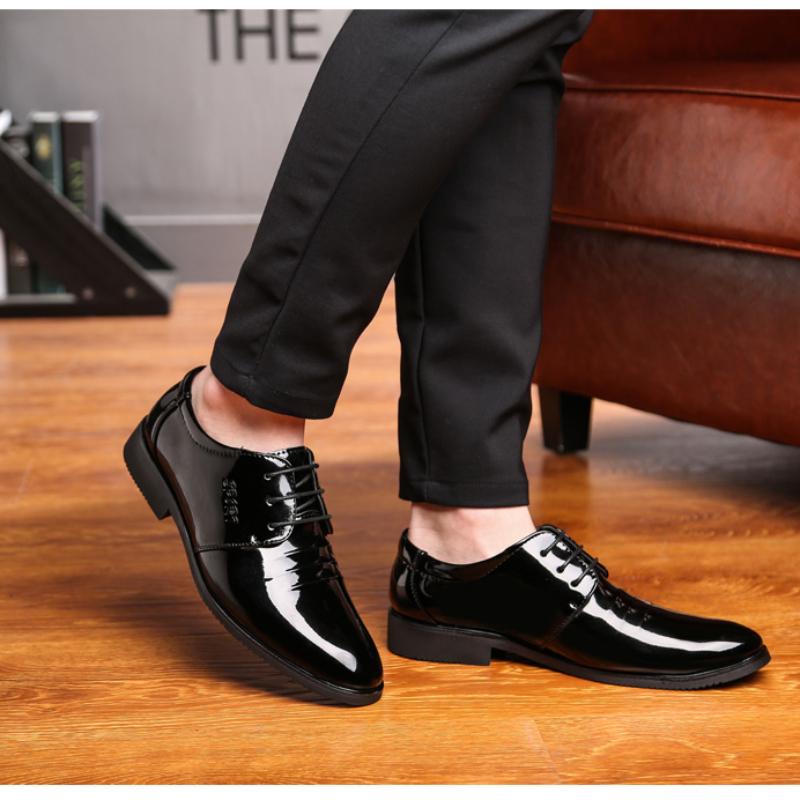 Formal Business British Style Casual Leather Shoes Men Black Leather Office Shoes JZ-8707