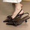 Women Shoes Spring New Butterfly Knot Women Slingbacks Heels Shoes Sexy Dress Thin Heel Pointed Toe Ladies High Heels Women