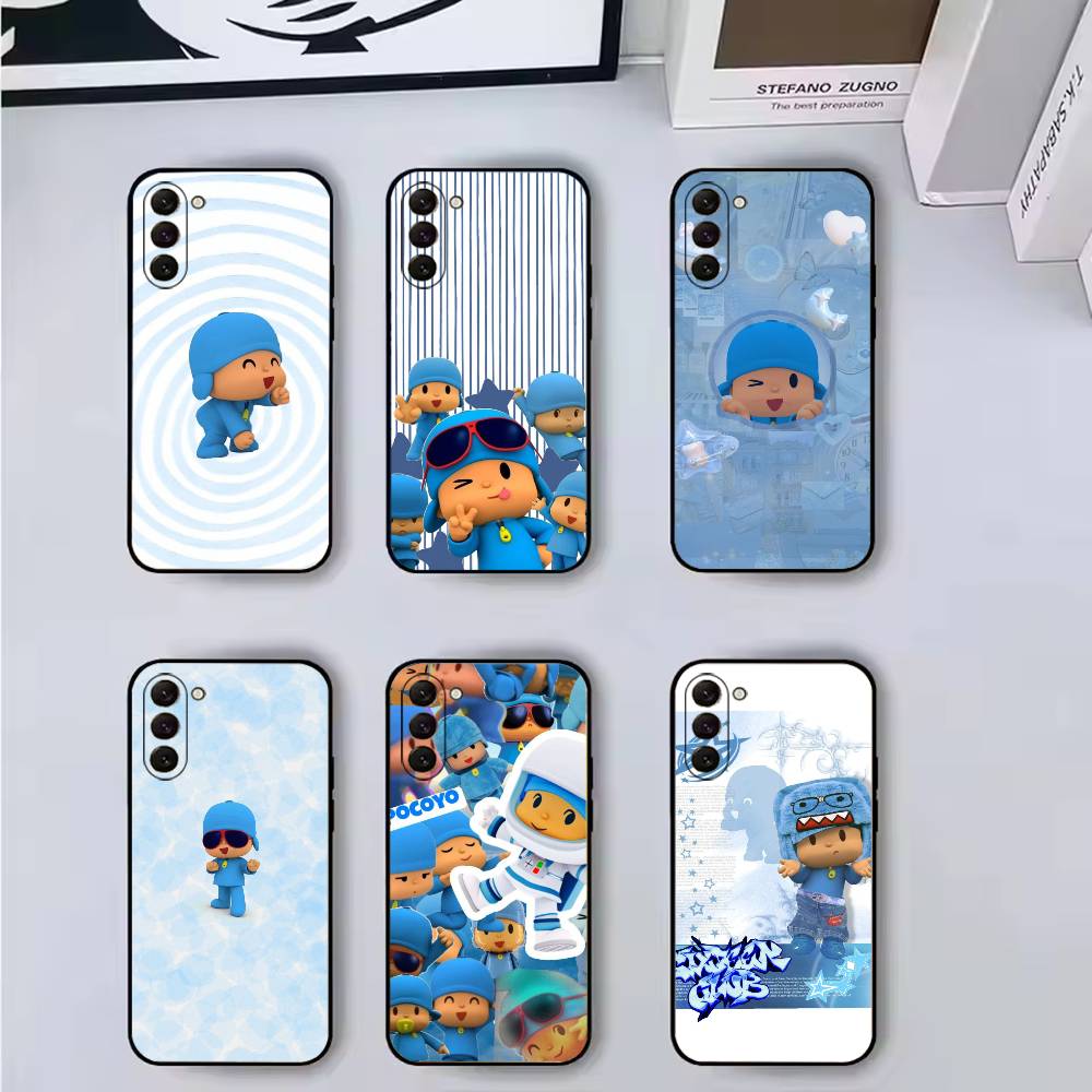 Cute Cartoon P-Pocoyos Phone Case For Samsung Galaxy A73,A72,A71,A70,A53,A52,A51,Others Soft Black Cover