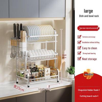 Stainless Steel 3-Tier Dish Drying Rack