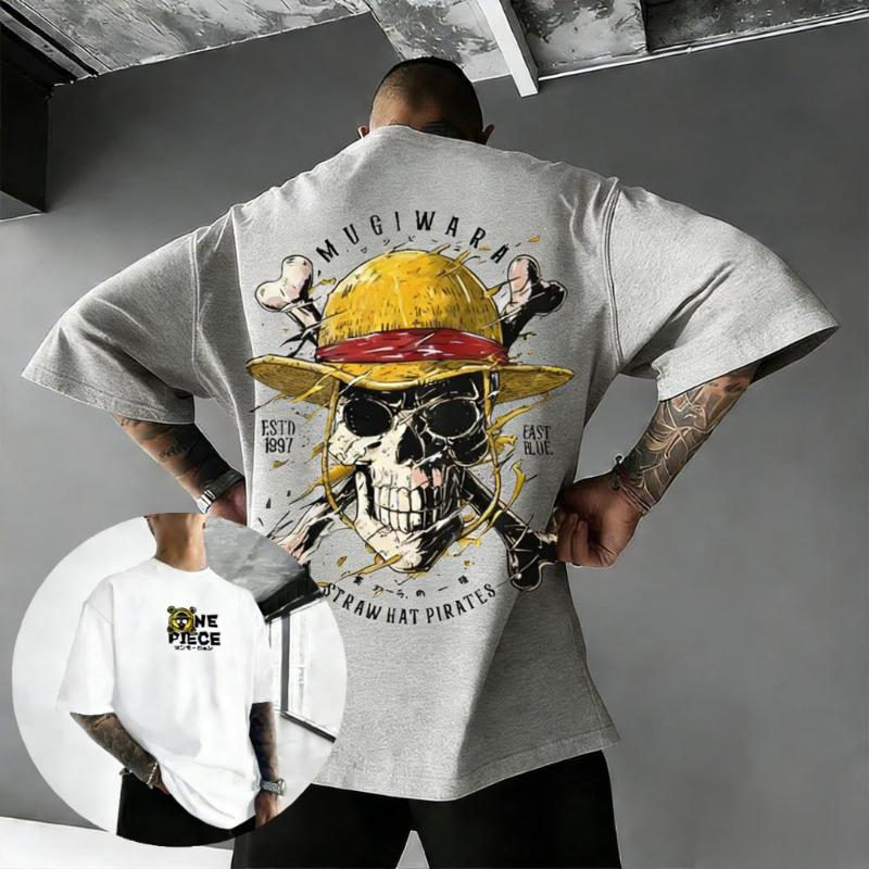 Unisex Oversize One Piece Skull Anime T Shirt Men Women Cotton Streetwear Casual Short Sleeve Top Graphic Tee Trendy 2026 Summer