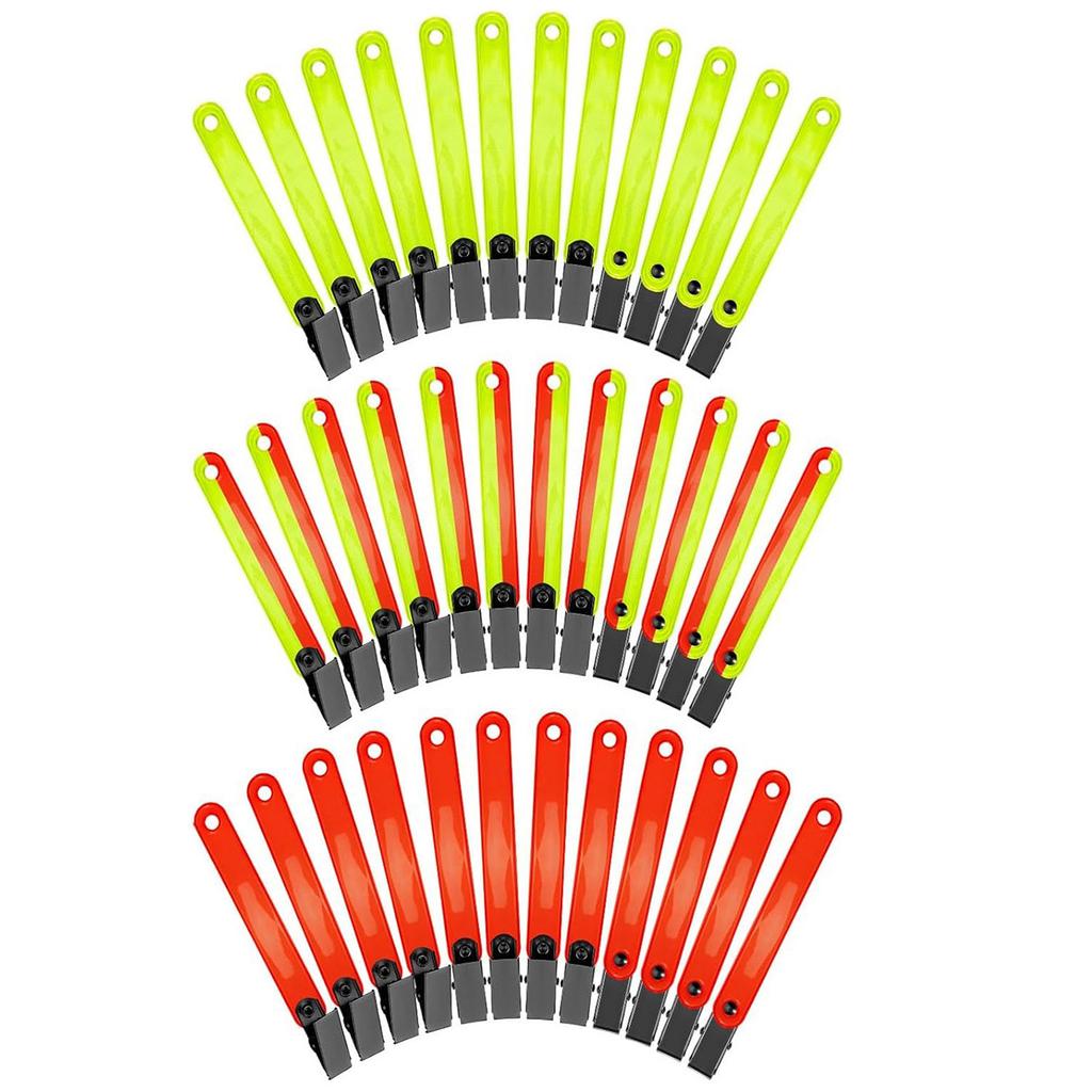 12Pcs/pack Reflective Trail Markers High Visibility Trail Markers Reflective Trail Marker Clip for Tree Stand Hunting